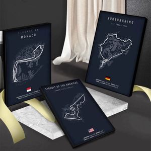 Formula 1 Imola Monaco Track Circuit <b>Canvas</b> Painting F1 <b>Wall</b> Art Nordic Poster Abstract Still Life Aesthetic Eco-Friendly High - Product Image 5