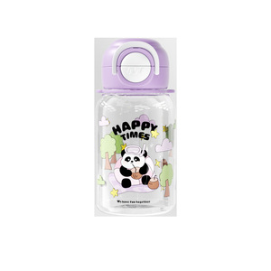 Happy Times Panda Plastic Water Cup For Kids School Use With Straw And Strap - Product Image 5