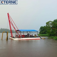Drague à aspiration jet de 10 pouces, débit de 2000 m³/h, portée de décharge de 2000 m, moteur Cummins de 110 kW, coque démontable, bateau de pompage de sable fluvial pour