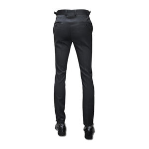 Business semplice nero Micro <span class=keywords><strong>elastico</strong></span> lana da uomo pantaloni di regolazione fibbia sottile piedi stretti pantaloni formali per uomo - Product Image 2