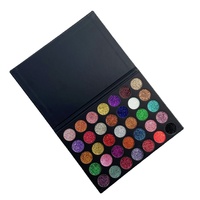 Vente en gros de cosmétiques couleur marque privée fard à paupières pailleté maquillage cosmétique ombre à paupières 35 couleurs palette de fards à paupières pailletés