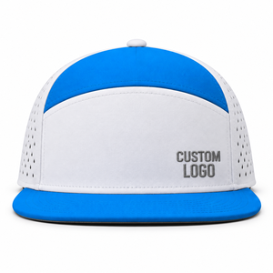 Gorras de Alta Calidad para Exteriores, de 6 o 7 Paneles, con Visera Plana, Impermeables, de Poliéster, con Orificios Cortados con Láser, Logotipo 3D Personalizado, Gorra Snapback - Product Image 1