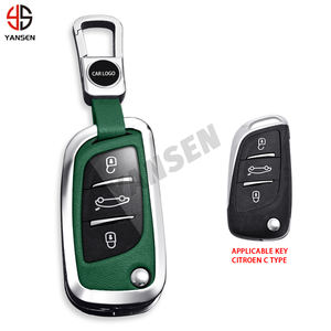 Porte-clés en alliage de Zinc pour <span class=keywords><strong>Citroen</strong></span> C2 C3 C4 <span class=keywords><strong>C5</strong></span> C6 XSARA PICA pour Peugeot 207 307 308 407 607 807 CE0523 protecteur porte-clés - Product Image 1