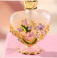 Flacon de parfum vintage en verre 5ml, style arabe de Dubaï, fait main, motif floral, rechargeable, mini flacon compte-gouttes vide pour faux cils