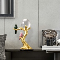 Sculpture d'oiseau en résine cristalline nordique, peinte à la main, ornement de bureau pour salon, bureau, décoration de la maison