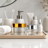 Pot en verre pour crème visage, directement de l'usine, avec couvercle, vide, pour marque de cosmétiques, étiquette privée