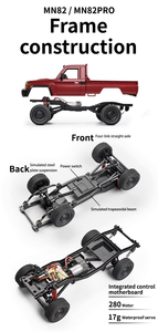 Top bán 1/12 mn82 PRO nâng cấp 4WD RC Pickup Truck 2.4 Gam không dây đá Crawler với 4x4 đèn Led trẻ em xe ô tô đồ chơi - Product Image 5