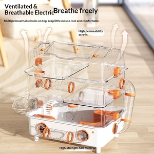 All-in-One 3-Story <b>Hamster</b> <b>Cage</b>, <b>Large</b> Multi-Functional Enclosure for Small Pets with Play Area & Hideouts - Product Image 3