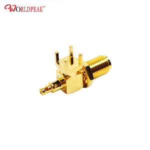 50ohm PCB montaggio RF coassiale SMA femmina ad angolo retto connettore crimpatura SMA-KWE morsettiera per il collegamento via cavo - Product Image 2