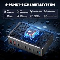 Station de charge de bureau GaN3 500W, chargeur de bureau multi-ports USB C, PD100W PD65W QC20W, chargeur rapide pour ordinateur portable, téléphone portable