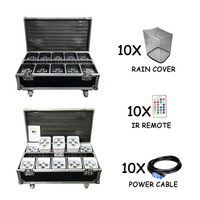 10 pièces avec étui S4 Uplight Batterie et DMX sans fil 4x18w RGBWAUV 6in1 Wifi Télécommande Uplight pour mariage