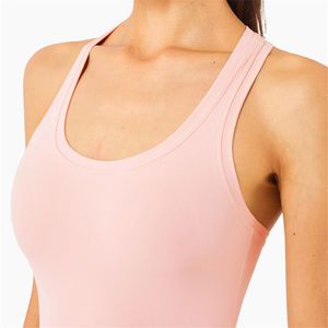 Top Deportivo de Tela con Sensación de Desnudez al por Mayor, Ropa Deportiva para Fitness, Running, Yoga, Top Largo con Espalda Cruzada en Y para Mujer, Ropa de Gimnasio - Product Image 6