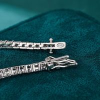 Bracelets Tennis Diamant Original en Argent 925, Chaîne en Argent Sterling, Moissanite VVS 2MM 3MM 6MM 8MM