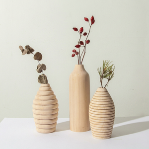 Pot de fleurs circulaire en bois moderne et élégant, écologique, pour la maison, le bureau, les espaces intérieurs, la pépinière, le jardin - Product Image 1