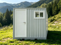 Module de salle de bain modulaire portable à double fonction, intégré, avec douche et toilettes, en panneau sandwich, pour camping extérieur