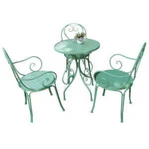 Outdoor wrought iron courtyard table chair casual open-air balcony garden coffee small round table chairs