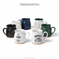 Ensemble de tasses à café en céramique avec logo personnalisé, citation inspirante, religieuse, en grès, tasse à thé au lait avec poignée pour la maison, le bureau, cadeau