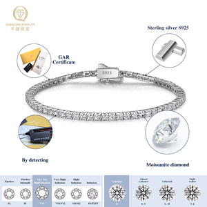 Chaîne Tennis de Luxe en Moissanite Couleur D VVS, Argent Sterling 925, 3mm, Bracelet Tennis GRA, Bijoux Hip-Hop, Expédition Rapide depuis les États-Unis - Product Image 4