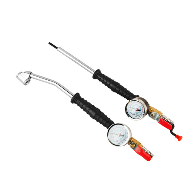 Pressure Gauge 0-220 PSI Gauge Pointer Type Handheld of Inflation Rod
