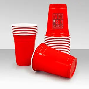 Logo personalizzato doppio vasos de plastico di colore rosa gioco usa e getta in plastica rosso per feste tazze con ping pong ping pong palline set di tazze