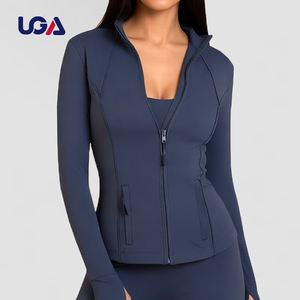 स्ट्रेची स्लिम फिट तंग जेब सक्रिय कसरत जैकेट कस्टम लुंगी जिम फिटनेस जिपर जिपर के साथ योग जैकेट - Product Image 1