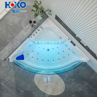 Baignoire Balnéo Moderne Blanche en Acrylique Autoportante pour 2 Personnes avec Jets Hydromassants, Spa Portable pour Intérieur