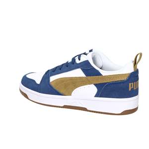 Sneakers da Uomo Puma Bianche Blu Oro in Pelle Scamosciata Scarpe Casual Basse - Product Image 3