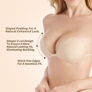 Lencería Sexy para Mujer con Forma Curvilínea, Talla Grande, Copa D, Lencería Sexy para Chicas Maduras, Sujetador Invisible sin Tirantes, Sujetador Push-up sin Varillas con Relleno - Product Image 4