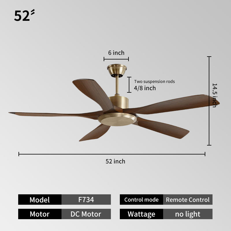 52inch -Antique bronze + walnut color