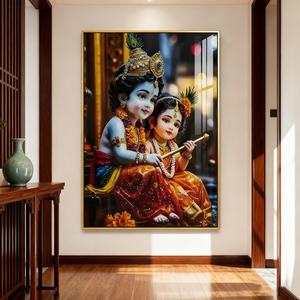 Peinture murale personnalisée en gros pour la décoration intérieure, impression HD, figurine islamique, peinture pour enfants, salon, peinture LED en porcelaine cristalline - Product Image 1