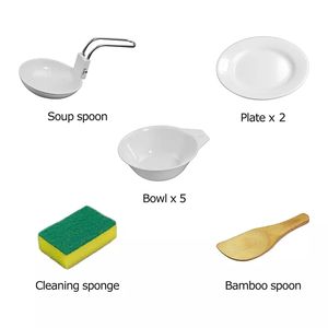 Juego de utensilios de cocina para acampada, equipo de cocina para mochilero, con sartén, <span class=keywords><strong>olla</strong></span> de acampada, 4-5 personas - Product Image 2