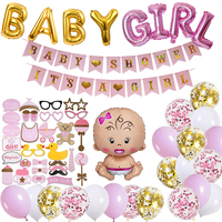 Kit de fournitures pour fête d'anniversaire de nouveau-né Nicro rose bleu, c'est une fille/un garçon, accessoires photo en papier pour baby shower, décoration de révélation du sexe