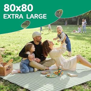 Alfombra Plegable Impermeable a Cuadros, Manta Gruesa para Acampar al Aire Libre y Playa con Correa de Transporte Portátil para Picnic - Product Image 2