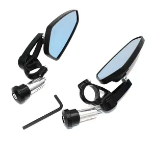 accessori moto piccolo specchio Suppliers-Moto in acciaio argento piccolo mostro modificato maniglia specchio specchio retrovisore