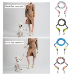 Guinzaglio a P Funzionale Personalizzato per Cani da Passeggio all'Aperto, Corda Leggera e Regolabile in Nylon per Animali Domestici con Pettorina e Collare, LOGO Personalizzato - Product Image 4