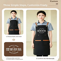 Tablier en toile polyester-coton à bretelles croisées, design unisexe, pour la détection des aiguilles, uniforme de travail pour le personnel de restaurant et de bar