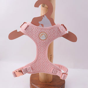 Accesorios para perros Correa y collar de perro mascota ajustable Nudo de lazo de lujo Conjunto de arnés de perro bordado de flores de pecho personalizado - Product Image 2