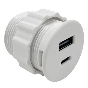 Tomada de mesa para sofá móveis, tomada circular pequena aberta, tomada de energia USB embutida oculta para todas as categorias