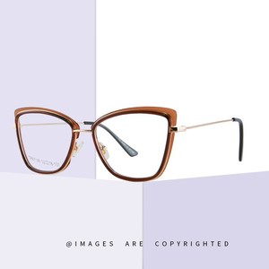 Monture de lunettes œil-de-chat Tr87146, taille moyenne, entièrement métallique, protection anti-lumière bleue, lunettes optiques unisexes - Product Image 1