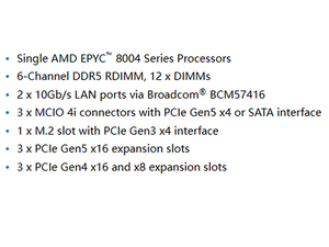 Carte mère de serveur ATX ME03-CE0 avec un seul socket LGA 4844 (socket SP6), prise en charge DDR5, nouvelle livraison rapide, bon prix, ATX EPYC 8004 Ser - Product Image 5