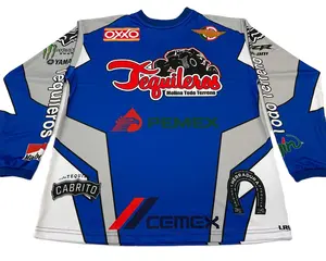 Kustom 100% Poliester untuk Pria Jersey Lengan Panjang Cetakan Sublimasi Motocross Bersepeda