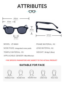 Lunettes de soleil carrées souples Partagas, style rétro décontracté, avec logo personnalisé, monture PC, protection UV400, pour femmes et hommes - Product Image 6