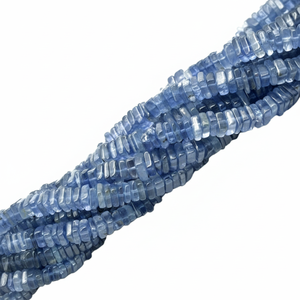 ลูกปัดพลอยรูปไคยาไนต์ธรรมชาติทรงสี่เหลี่ยมเรียบสำหรับทำเครื่องประดับหินไคยาไนต์ขนาด6-7มม. ลูกปัดแบบหลวม - Product Image 1