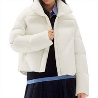 Doudoune courte pour femme à col montant, chaude et ample, idéale pour l'hiver
