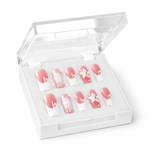 Uñas Postizas de Lujo con Flores 3D, Uñas a Medida, Uñas Francesas Largas, Uñas Artificiales de Gel Suave, Uñas Personalizadas Hechas a Mano - Product Image 2
