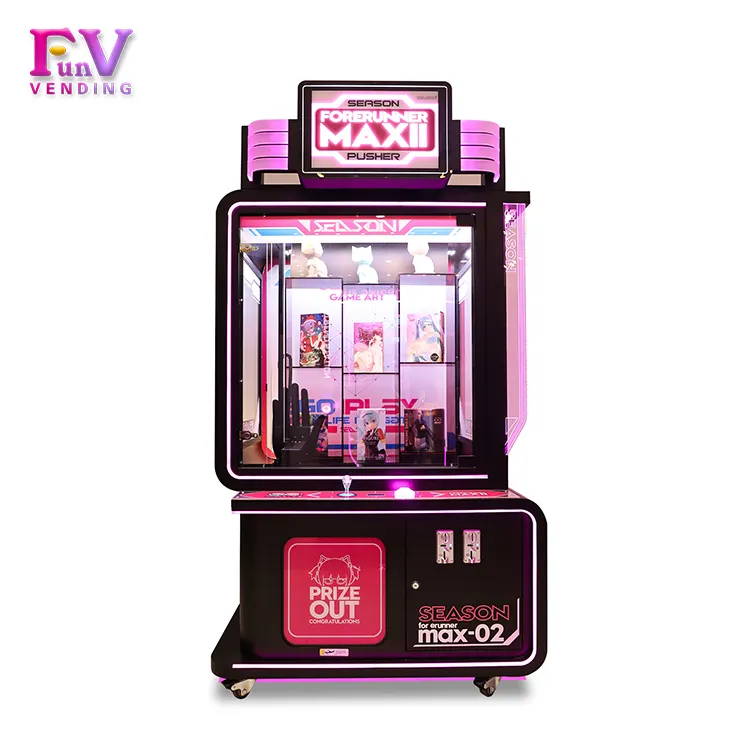 Forerner Max Mesin Pendorong Game Acceptor Tagihan Terpasang Kunci Arcade untuk Atraksi Wisata Kualitas Tinggi