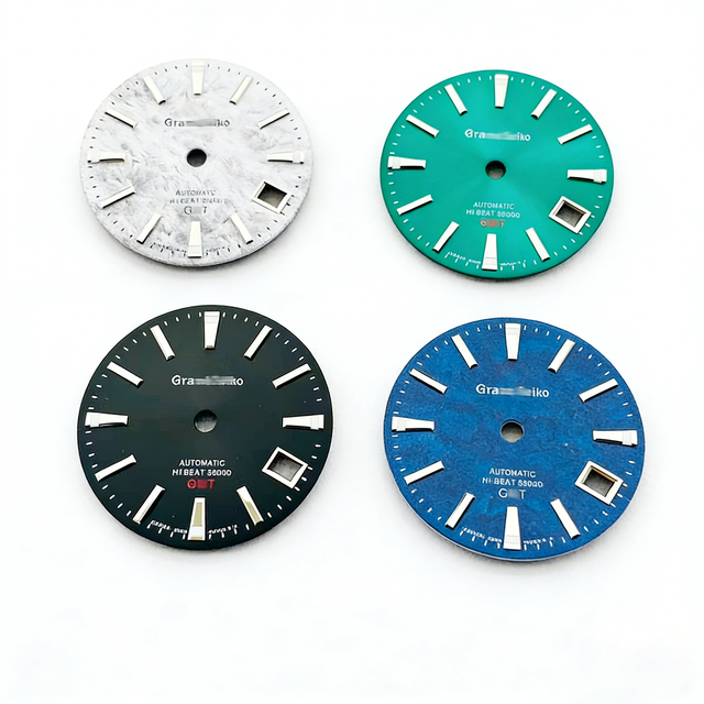 28.5mm Stainless Steel G///S Watch Dial with Blue Luminous for NH34 Movement Watch Modification Accessories