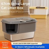 Bac à litière pour chat extra large, facile à nettoyer, style couloir, anti-éclaboussures, semi-fermé, rectangulaire, fournitures pour animaux de compagnie, vente en gros
