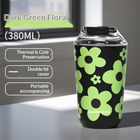 Doudoule Hua Ban Seri 304 Cangkir Termos Kopi Vakum Berinsulasi Baja Tahan Karat dengan Desain Ekstrak Bunga