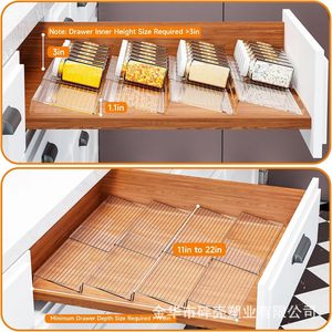 Tiered Spice Rack Acrylic <b>Drawer</b> Storage Organizer Rectangle Multifunction Kitchen Condiment Jar Holder - Product Image 4